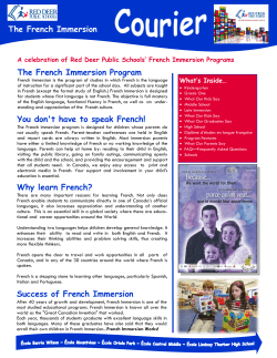 The French Immersion Program You don`t have to speak French