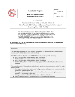 Fuels Safety Program Fuel Oil Code Adoption Document Amendment