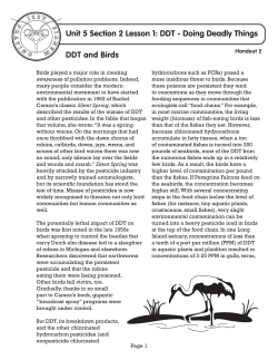 DDT and Birds Unit 5 Section 2 Lesson 1: DDT - Doing
