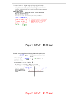 Multiple Angle and Product-to-Sum Formulas