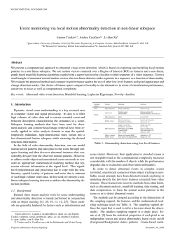 Event monitoring via local motion abnormality detection in non