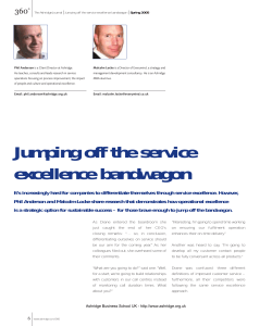 Jumping off the service excellence bandwagon The Ashridge