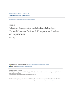 Mexican Repatriation and the Possibility for a Federal Cause of