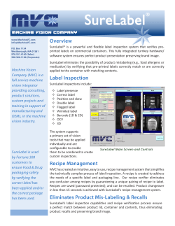SureLabel&reg; Brochure - Machine Vision Company LLC
