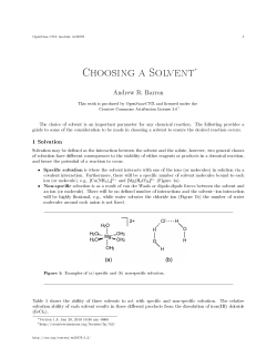 Choosing a Solvent