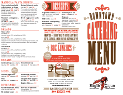 Print Downtown Catering Menu