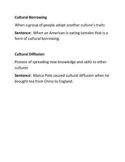 Cultural Borrowing When a group of people adopt another culture`s