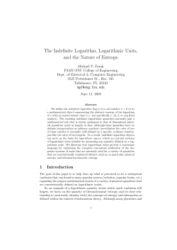 The Indefinite Logarithm, Logarithmic Units, and the Nature of Entropy