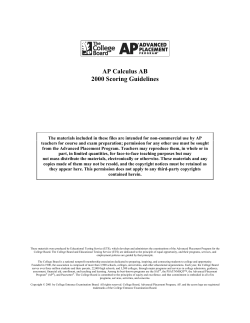 2000 AP Calculus AB Scoring Guidelines - AP Central
