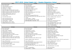 School Supplies - Knowles Elementary