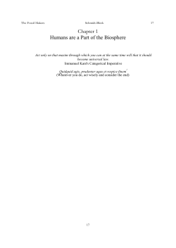 Chapter 1 Humans are a Part of the Biosphere