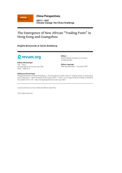The Emergence of New African "Trading Posts" in Hong Kong and