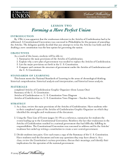 "A More Perfect Union" Electronic Field Trip Teacher Guide -