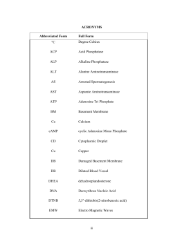 ACRONYMS Abbreviated Form Full Form &deg;C Degree Celsius ACP
