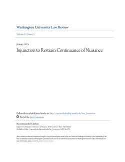 Injunction to Restrain Continuance of Nuisance