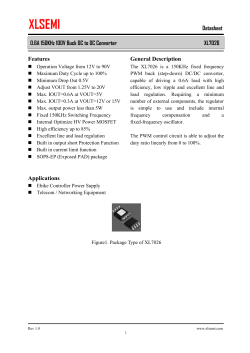 Datasheet 0.6A 150KHz 100V Buck DC to DC Converter XL7026