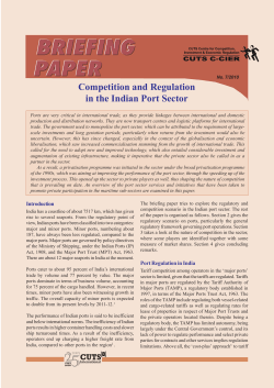 Competition and Regulation in the Indian Port Sector