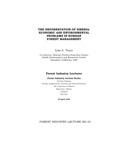 The Deforestation of Siberia - Department of Renewable Resources