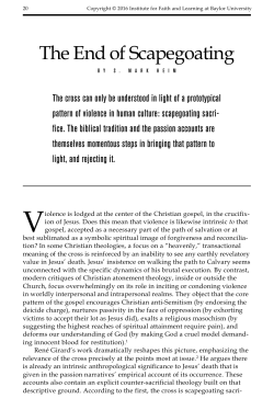 The End of Scapegoating