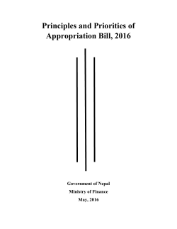 Principles and Priorities of Appropriation Bill, 2016