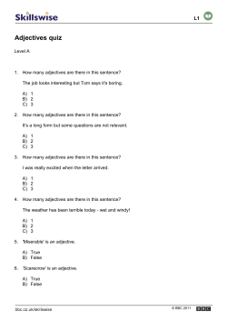 Adjectives quiz