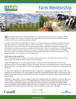 Farmer Mentorship - Government of Nova Scotia