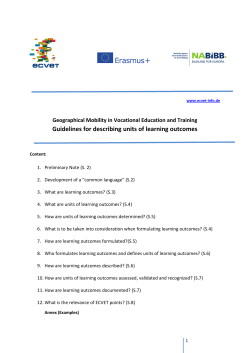 Guidelines for describing units of learning outcomes