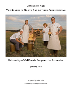 Coming Age: The Status of North Bay Artisan Cheesemaking