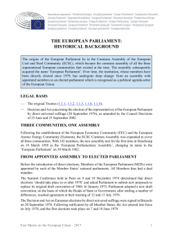 The European Parliament: historical background