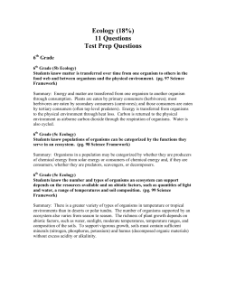 Ecology (18%) 11 Questions Test Prep Questions