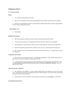 TENNIS BALL ACTIVITY For facilitation guide: