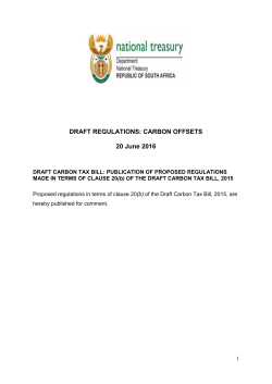 Draft Regulations: Carbon Offset