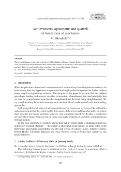 Achievements, agreements and quarrels of forefathers of mechanics