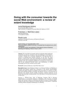 Going with the consumer towards the social Web