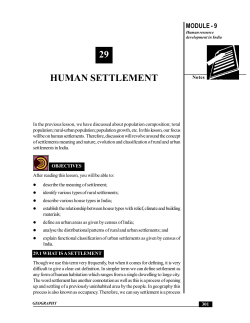 Lesson 29. Human Settlement