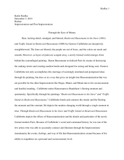 Kudlac 1 Kaitie Kudlac December 3, 2015 Richter Impressionism