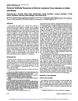 Humoral Antibody Response to Bovine