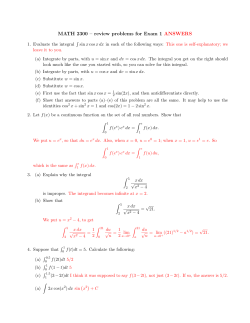 MATH 2300 &ndash; review problems for Exam 1 ANSWERS