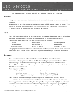 Lab Reports