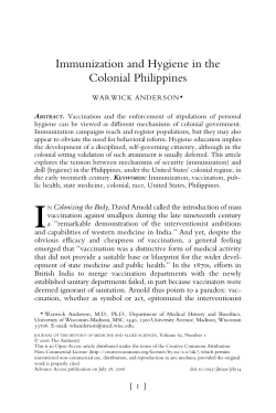 Immunization and Hygiene in the Colonial Philippines