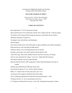 SENATOR CHARLES H. PERCY - Association for Diplomatic
