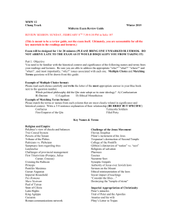 MMW 12 Chang Track Winter 2015 Midterm Exam Review Guide