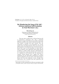 African-American Self-Formation in Toni Morrison`s Jazz