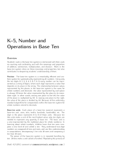 K-5 Number and Operations in Base Ten Progression