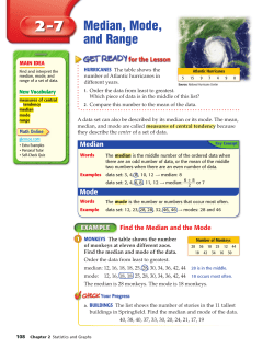 Median, Mode, and Range