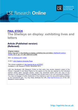 The Shelleys on display: exhibiting lives and letters