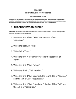 1. FRACTION WORD PUZZLE