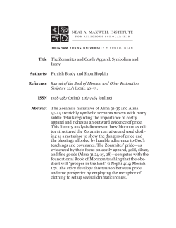 The Zoramites and Costly Apparel: Symbolism and Irony Parrish