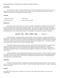 Measuring Calories&hellip;Calorimetry Lab (Energy Content of Food