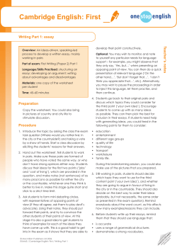 Cambridge English First: Writing Part 1: essay